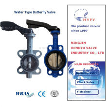 Environmental friendly wafer type butterfly valve with manual head